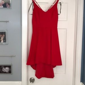 Red short hi/low dress